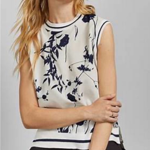 Ted Baker - Miha bluebell blue & white sleeveless shirt- Size 2 - Picture 4 of 10
